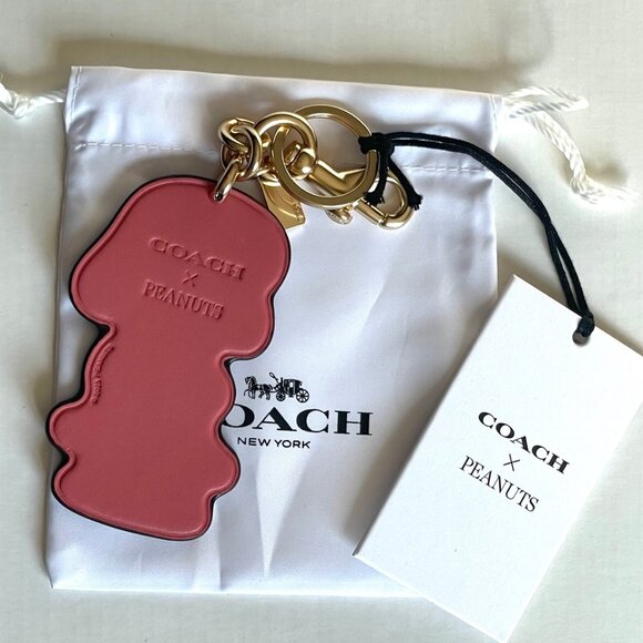 Coach x Peanuts Lucy Leather Bag Charm Keychain CBG58 Pink 2025 Anniversary - Picture 6 of 8